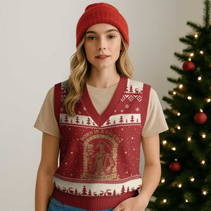 Funny Born In A Tavern V-Neck Knit Sweater Vest 250th Birthday Military TS11 Red Beige Print Your Wear