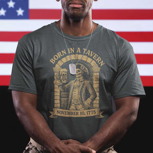 Funny Born In A Tavern T Shirt 250th Birthday Military TS11 Dark Heather Print Your Wear