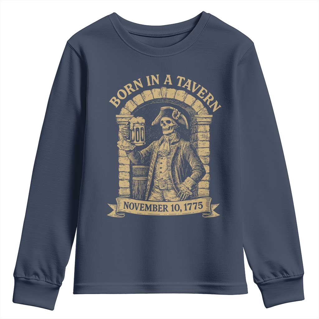 Funny Born In A Tavern Youth Sweatshirt 250th Birthday Military TS11 Navy Print Your Wear