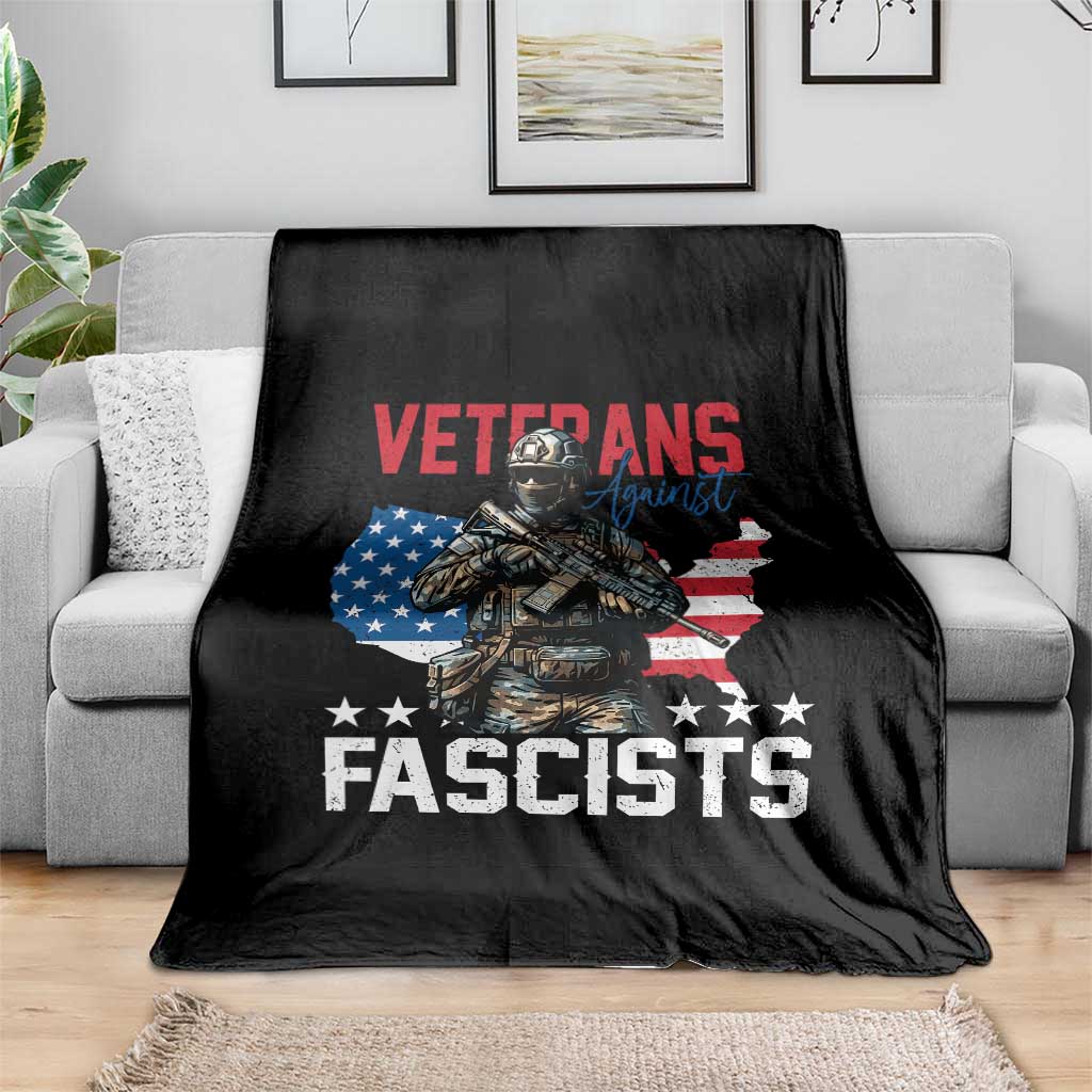 Veterans Against Fascists Throw Blanket Patriotic Soldier Vintage American Flag TS11 Print Your Wear