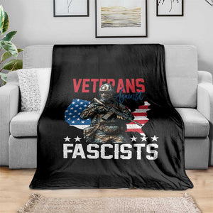 Veterans Against Fascists Throw Blanket Patriotic Soldier Vintage American Flag - Print Your Wear