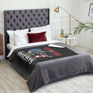 Veterans Against Fascists Throw Blanket Patriotic Soldier Vintage American Flag - Print Your Wear
