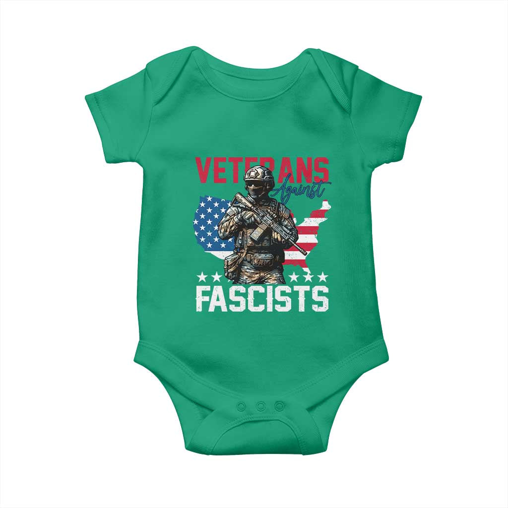 Veterans Against Fascists Baby Onesie Patriotic Soldier Vintage American Flag TS11 Irish Green Print Your Wear