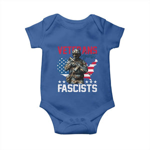 Veterans Against Fascists Baby Onesie Patriotic Soldier Vintage American Flag TS11 Royal Blue Print Your Wear