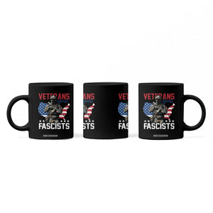 Veterans Against Fascists Coffee Mug Patriotic Soldier Vintage American Flag - Print Your Wear