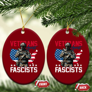 Veterans Against Fascists Ceramic Ornament Patriotic Soldier Vintage American Flag TS11 Print Your Wear