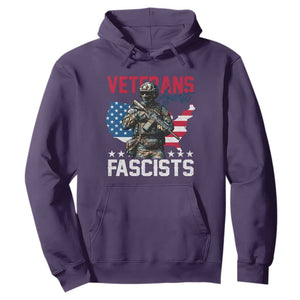 Veterans Against Fascists Hoodie Patriotic Soldier Vintage American Flag - Print Your Wear