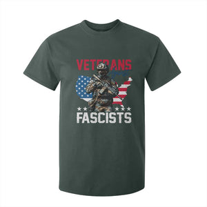 Veterans Against Fascists T Shirt For Kid Patriotic Soldier Vintage American Flag TS11 Dark Forest Green Print Your Wear