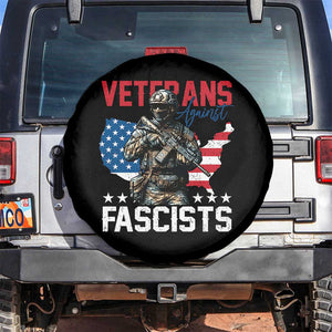 Veterans Against Fascists Spare Tire Cover Patriotic Soldier Vintage American Flag - Print Your Wear