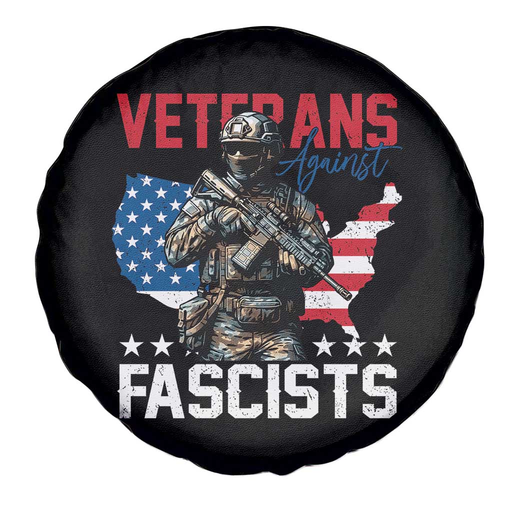 Veterans Against Fascists Spare Tire Cover Patriotic Soldier Vintage American Flag TS11 Print Your Wear
