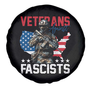 Veterans Against Fascists Spare Tire Cover Patriotic Soldier Vintage American Flag - Print Your Wear