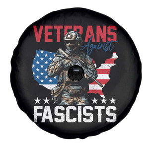 Veterans Against Fascists Spare Tire Cover Patriotic Soldier Vintage American Flag - Print Your Wear