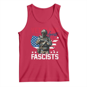 Veterans Against Fascists Tank Top Patriotic Soldier Vintage American Flag - Print Your Wear