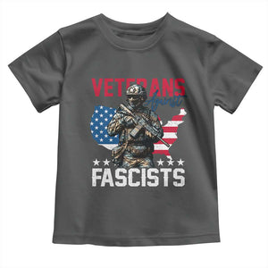 Veterans Against Fascists Toddler T Shirt Patriotic Soldier Vintage American Flag TS11 Dark Heather Print Your Wear