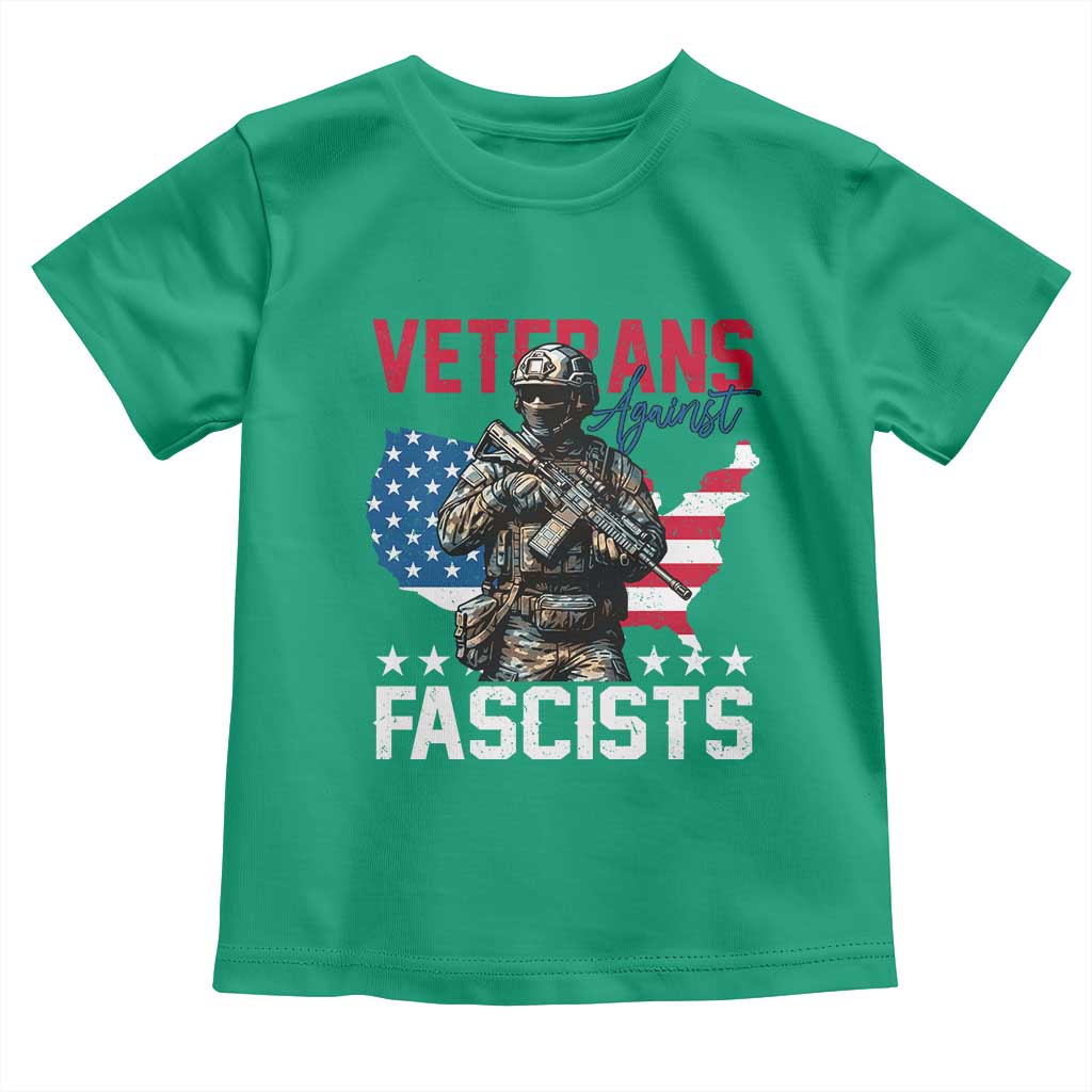 Veterans Against Fascists Toddler T Shirt Patriotic Soldier Vintage American Flag TS11 Irish Green Print Your Wear