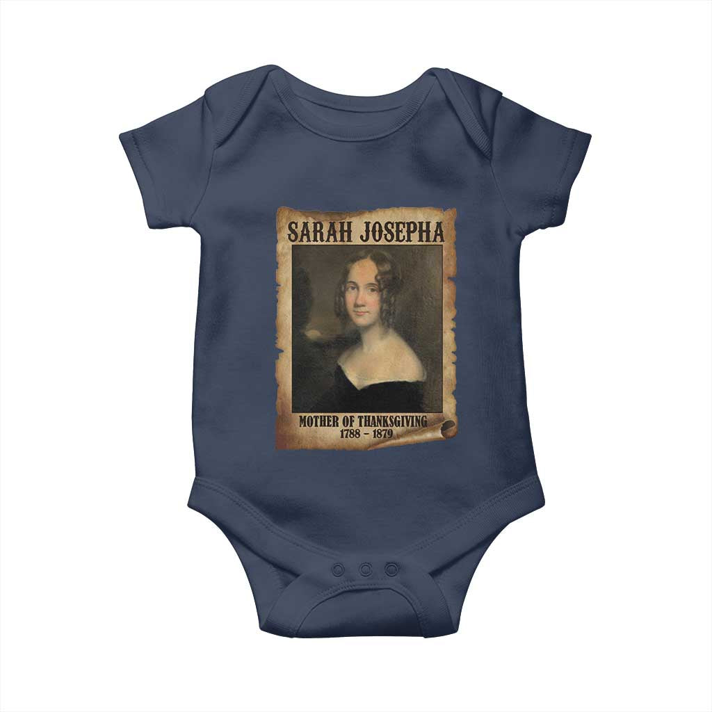 Sarah Josepha Hale Baby Onesie Mother Of Thanksgiving TS11 Navy Print Your Wear