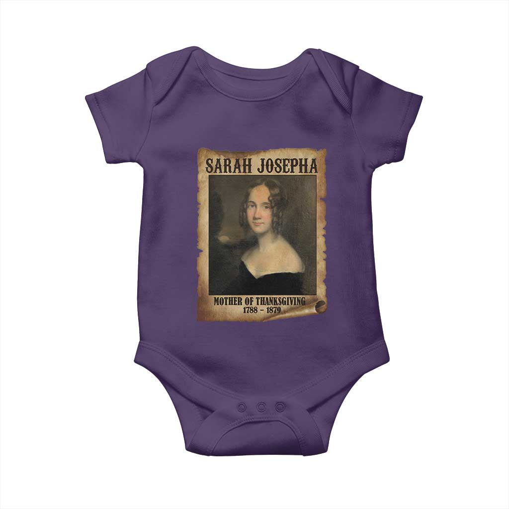 Sarah Josepha Hale Baby Onesie Mother Of Thanksgiving TS11 Purple Print Your Wear