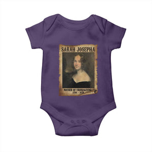 Sarah Josepha Hale Baby Onesie Mother Of Thanksgiving TS11 Purple Print Your Wear
