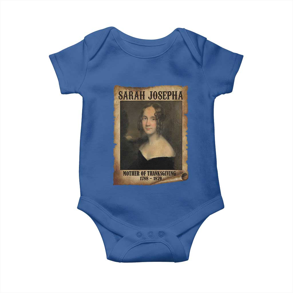 Sarah Josepha Hale Baby Onesie Mother Of Thanksgiving TS11 Royal Blue Print Your Wear