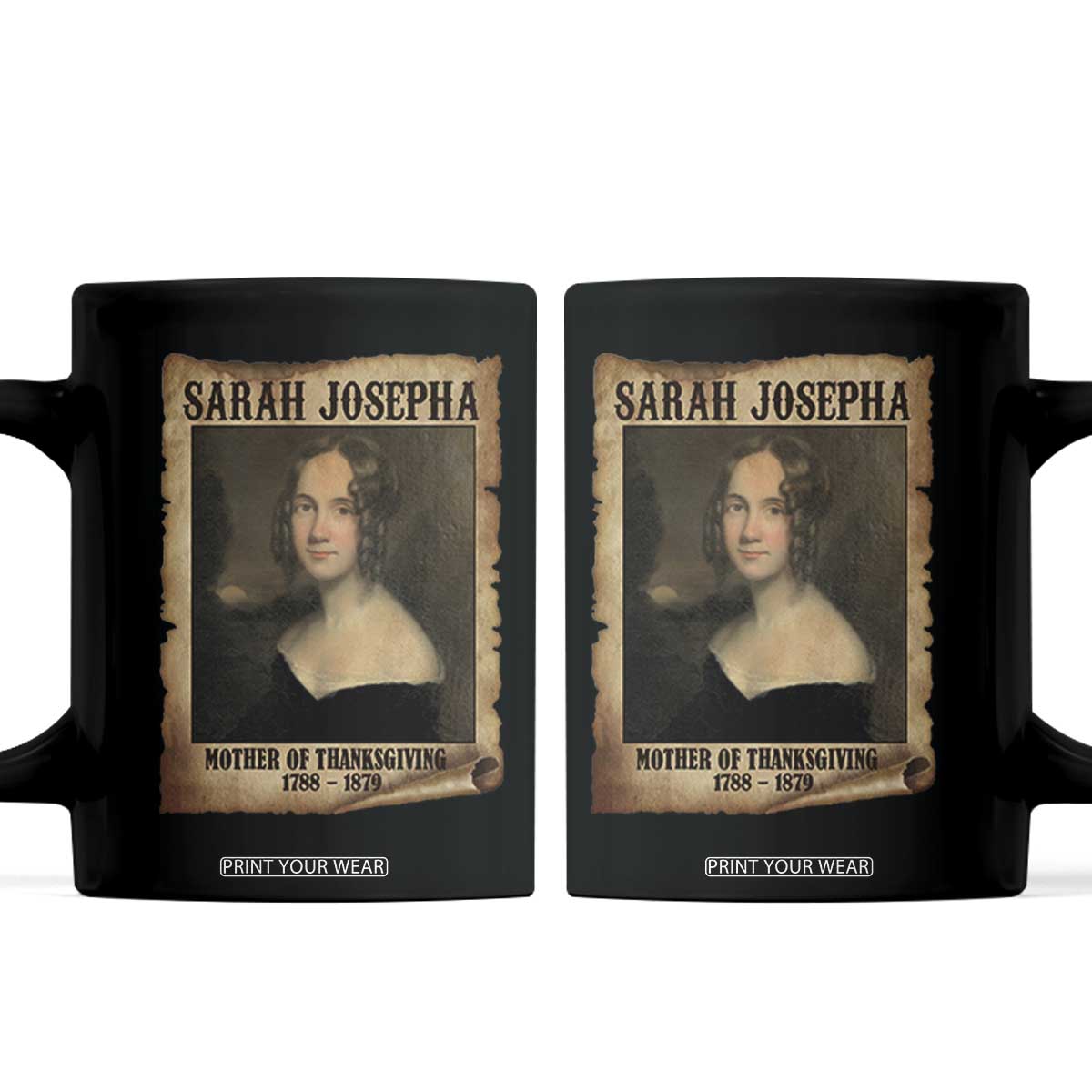 Sarah Josepha Hale Coffee Mug Mother Of Thanksgiving TS11 Black Print Your Wear