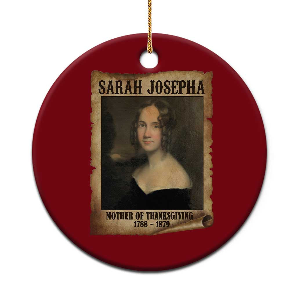 Sarah Josepha Hale Ceramic Ornament Mother Of Thanksgiving TS11 1pc Red Print Your Wear