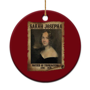 Sarah Josepha Hale Ceramic Ornament Mother Of Thanksgiving TS11 1pc Red Print Your Wear