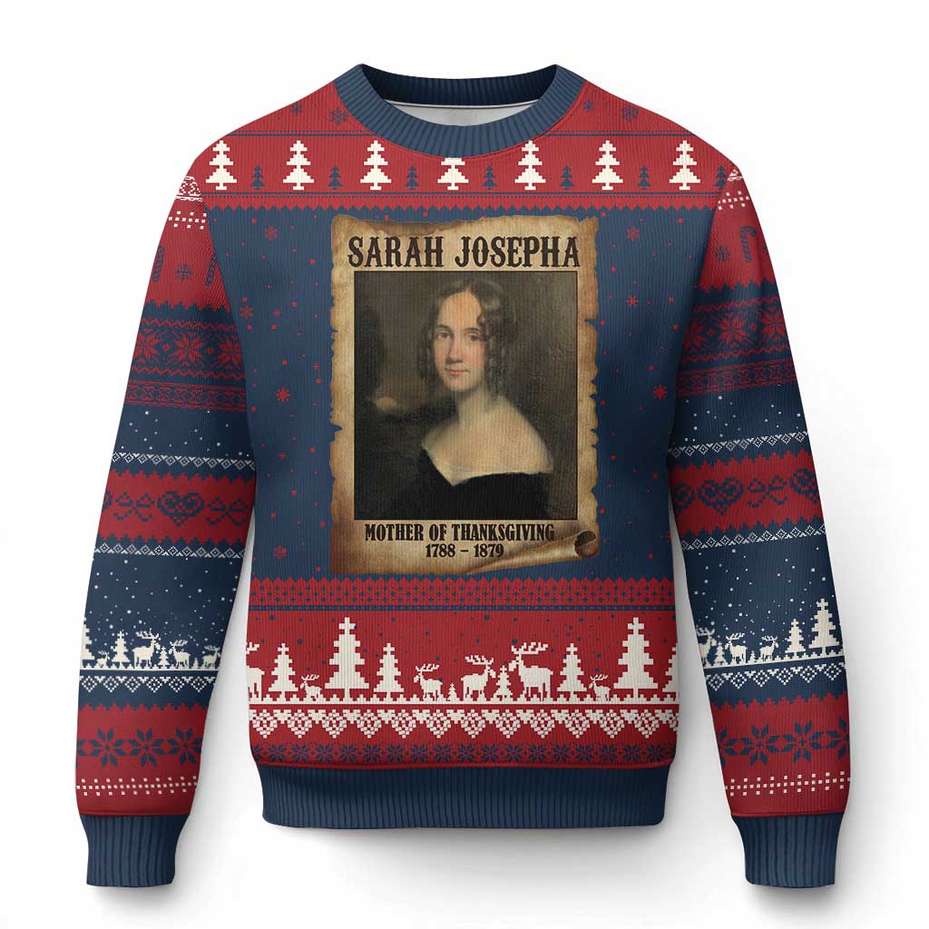 Sarah Josepha Hale Ugly Christmas Sweater Mother Of Thanksgiving TS11 Navy Red Print Your Wear