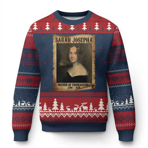 Sarah Josepha Hale Ugly Christmas Sweater Mother Of Thanksgiving TS11 Navy Red Print Your Wear