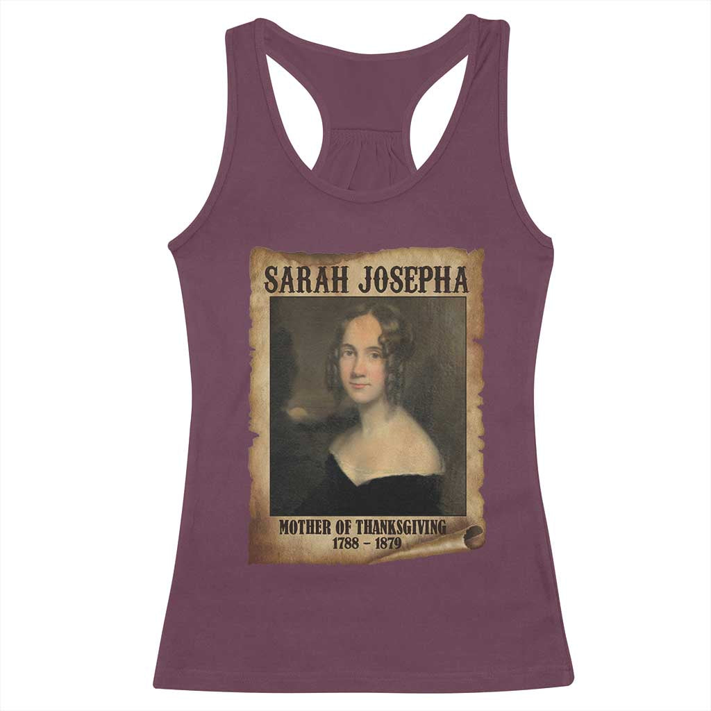 Sarah Josepha Hale Racerback Tank Top Mother Of Thanksgiving TS11 Maroon Print Your Wear