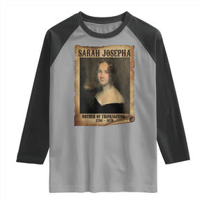 Sarah Josepha Hale Raglan Shirt Mother Of Thanksgiving TS11 Sport Gray Black Print Your Wear