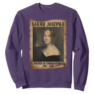 Sarah Josepha Hale Sweatshirt Mother Of Thanksgiving TS11 Purple Print Your Wear
