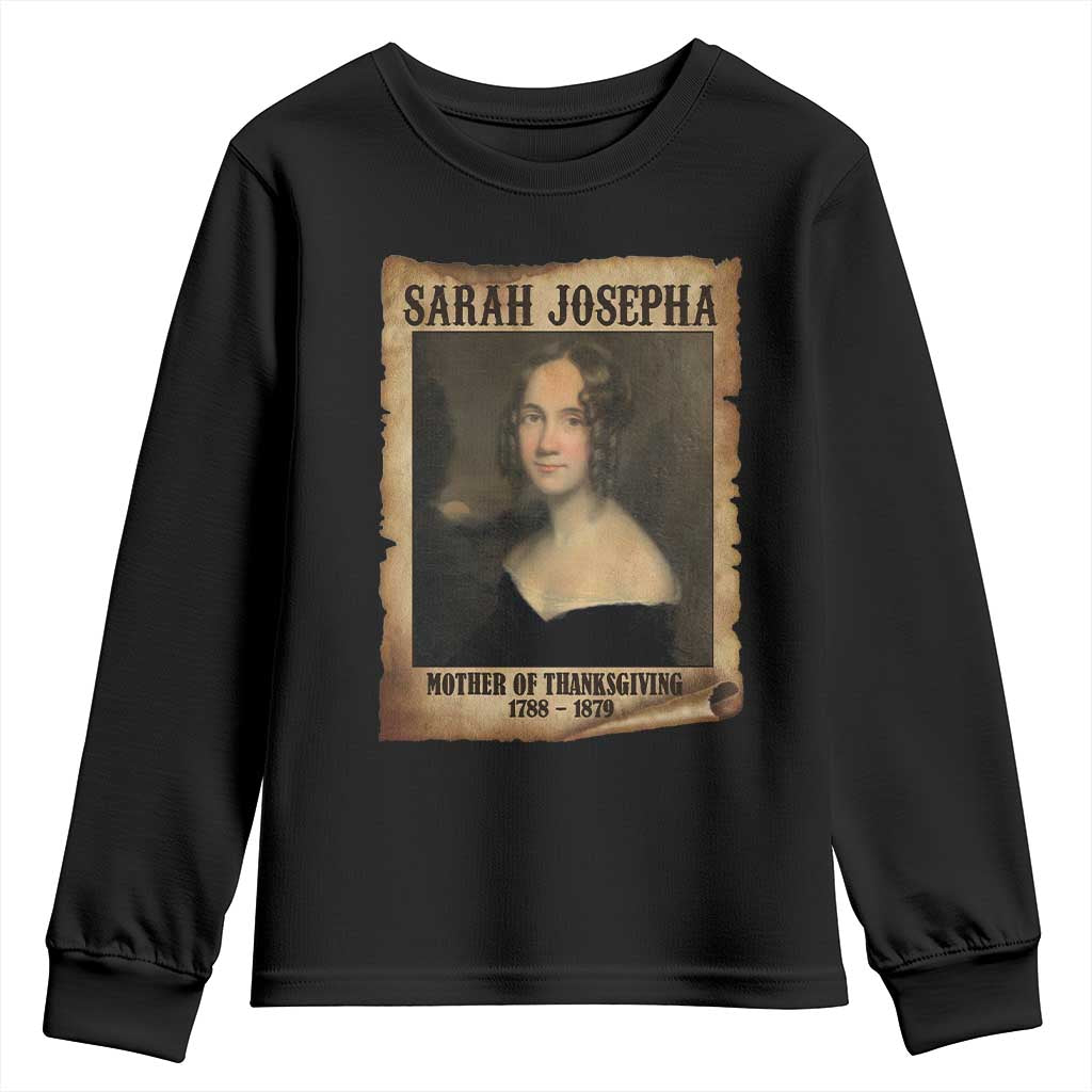 Sarah Josepha Hale Youth Sweatshirt Mother Of Thanksgiving TS11 Black Print Your Wear