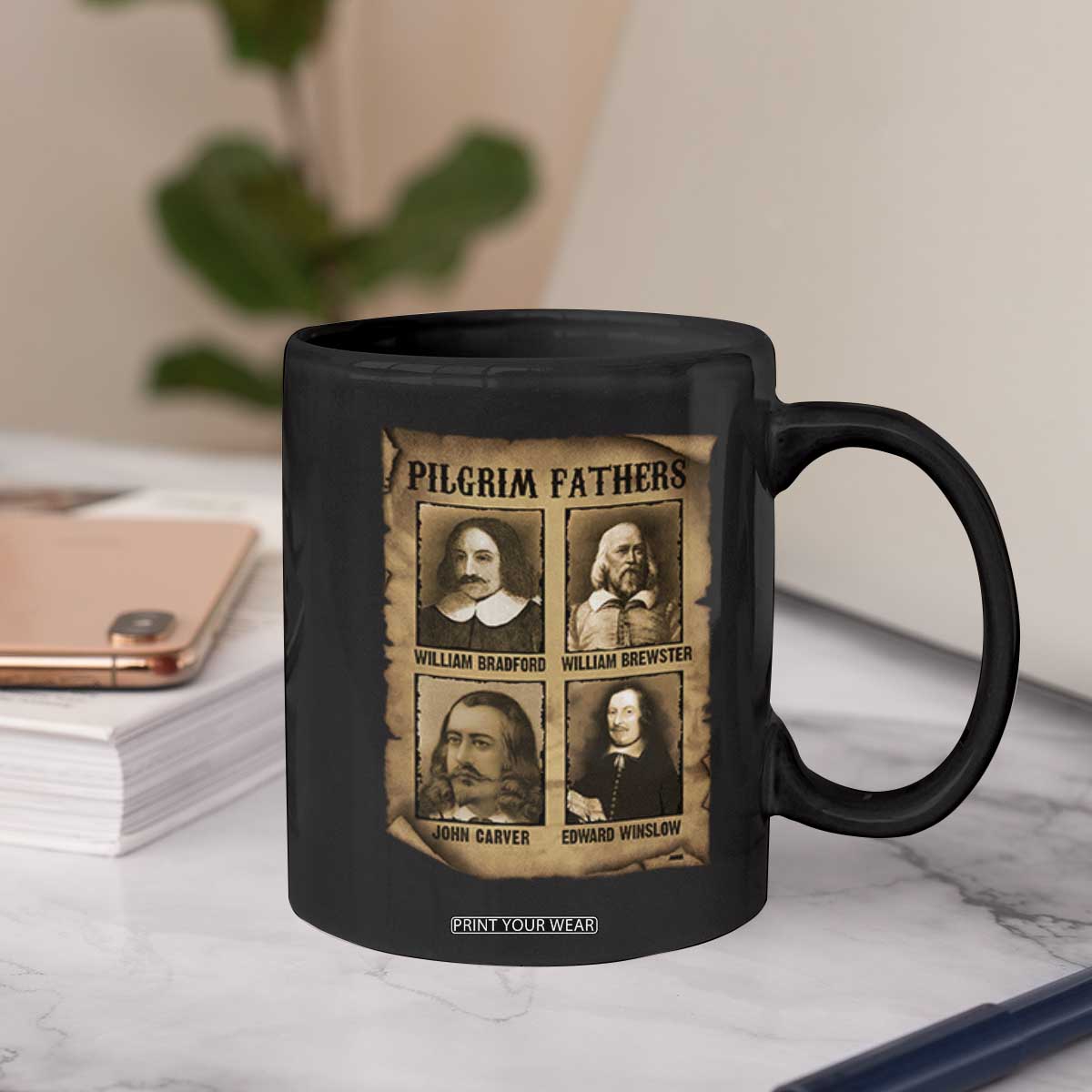 Thanksgiving Pilgrim Fathers Coffee Mug Plymouth Colony Massachusetts History TS11 Print Your Wear