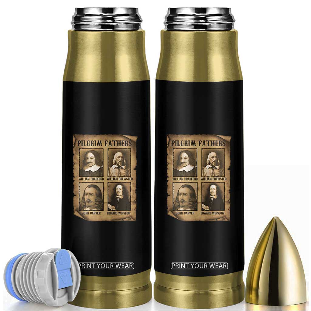 Thanksgiving Pilgrim Fathers Bullet Tumbler Plymouth Colony Massachusetts History TS11 Black Print Your Wear