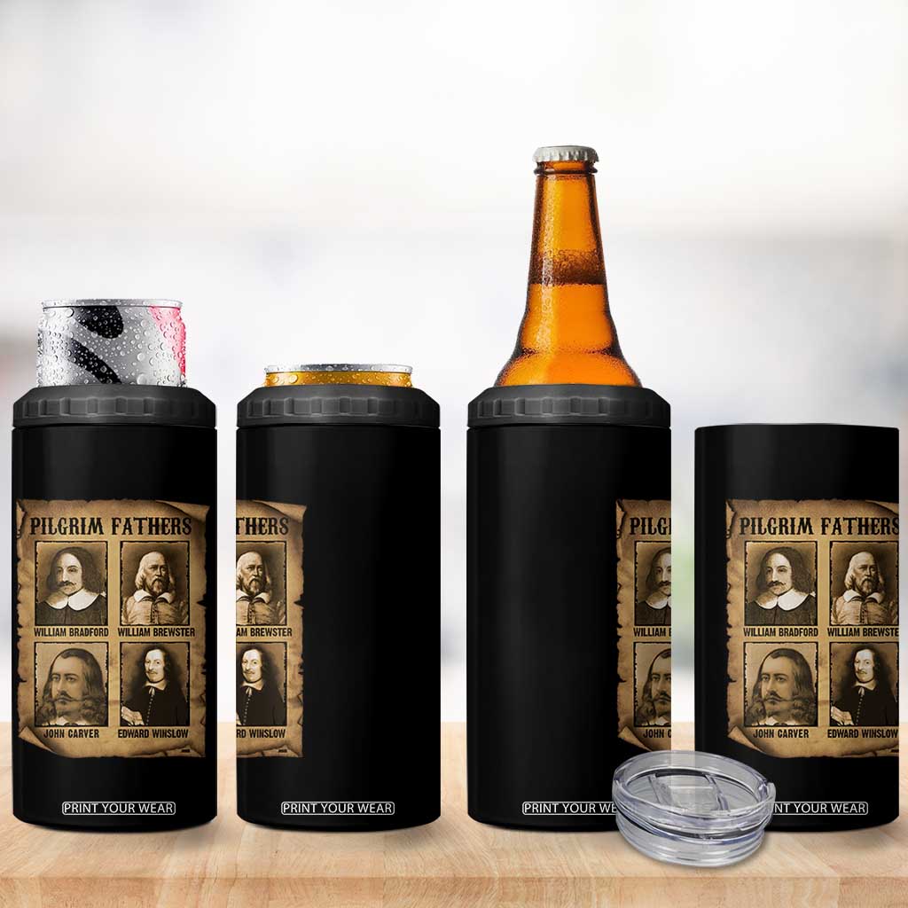 Thanksgiving Pilgrim Fathers 4 in 1 Can Cooler Tumbler Plymouth Colony Massachusetts History TS11 Print Your Wear