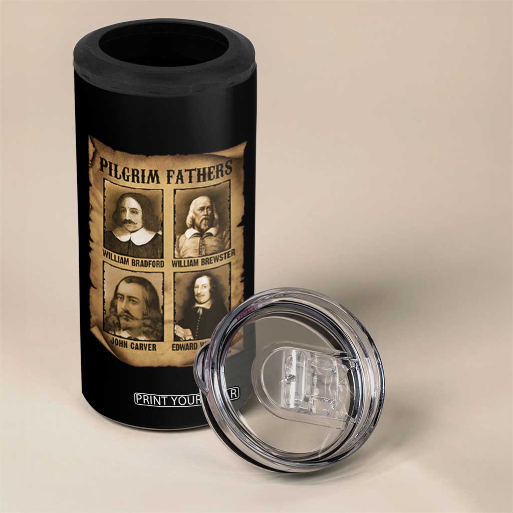 Thanksgiving Pilgrim Fathers 4 in 1 Can Cooler Tumbler Plymouth Colony Massachusetts History TS11 Print Your Wear