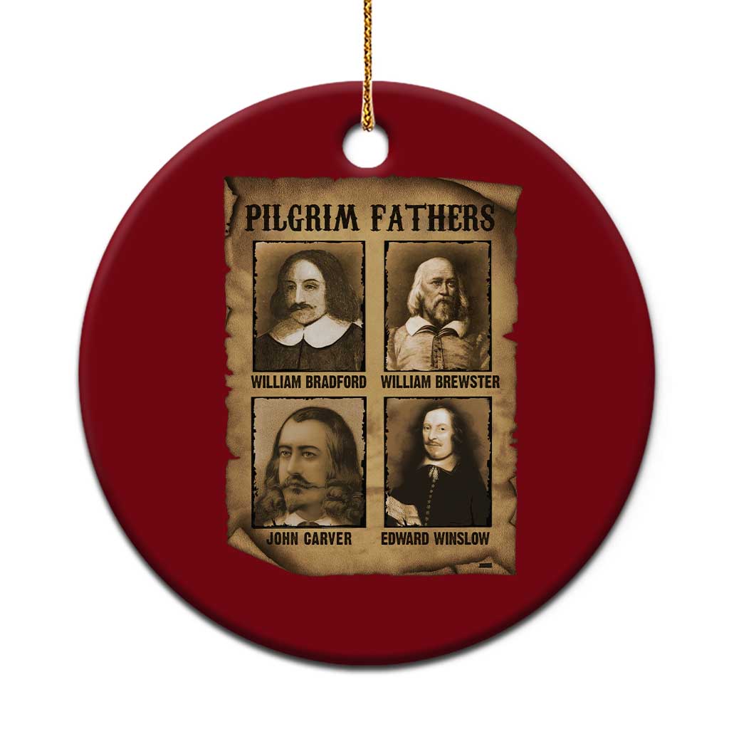 Thanksgiving Pilgrim Fathers Ceramic Ornament Plymouth Colony Massachusetts History TS11 1pc Red Print Your Wear