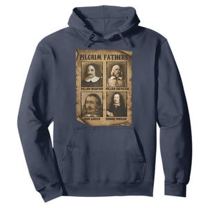 Thanksgiving Pilgrim Fathers Hoodie Plymouth Colony Massachusetts History TS11 Navy Print Your Wear