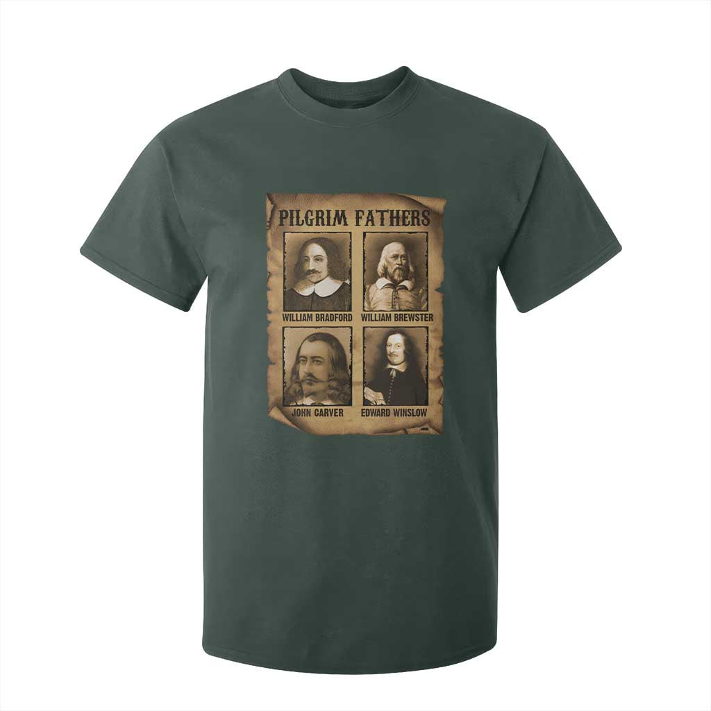 Thanksgiving Pilgrim Fathers T Shirt For Kid Plymouth Colony Massachusetts History TS11 Dark Forest Green Print Your Wear