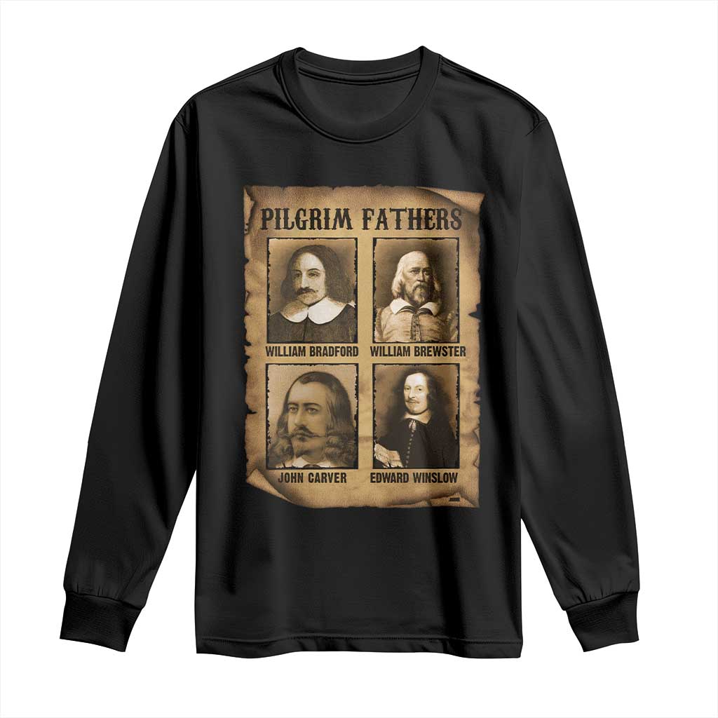 Thanksgiving Pilgrim Fathers Long Sleeve Shirt Plymouth Colony Massachusetts History TS11 Black Print Your Wear
