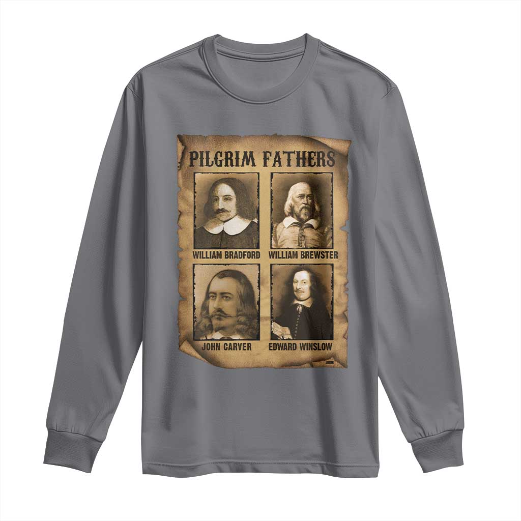 Thanksgiving Pilgrim Fathers Long Sleeve Shirt Plymouth Colony Massachusetts History TS11 Charcoal Print Your Wear