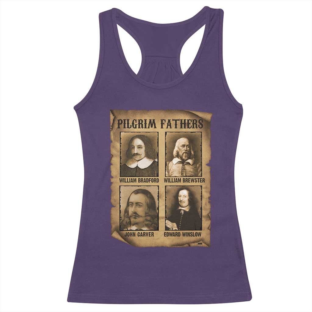 Thanksgiving Pilgrim Fathers Racerback Tank Top Plymouth Colony Massachusetts History TS11 Purple Print Your Wear