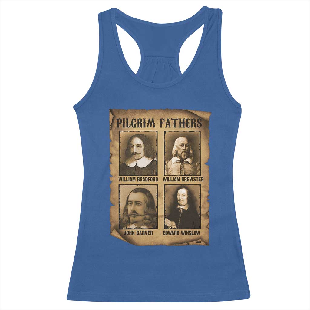 Thanksgiving Pilgrim Fathers Racerback Tank Top Plymouth Colony Massachusetts History TS11 Royal Blue Print Your Wear