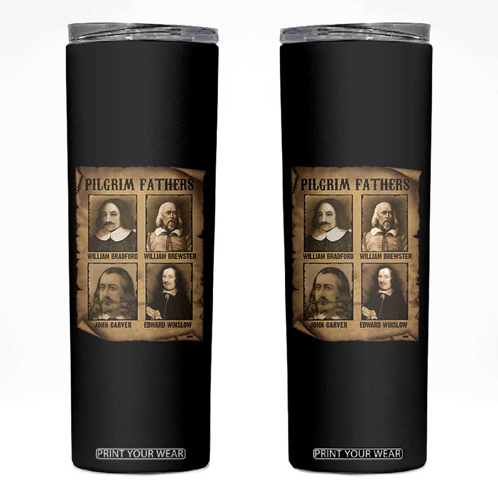 Thanksgiving Pilgrim Fathers Skinny Tumbler Plymouth Colony Massachusetts History TS11 Black Print Your Wear