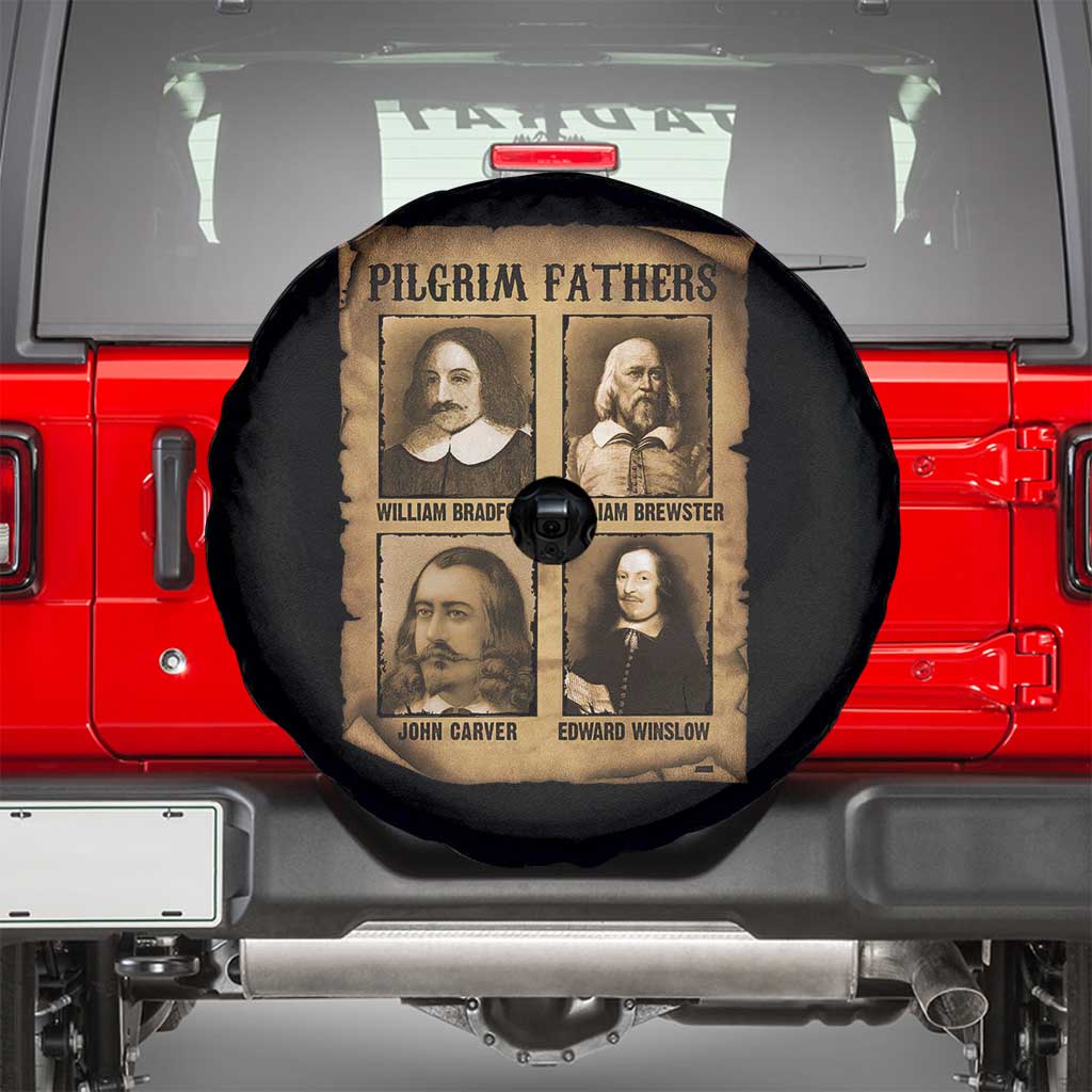 Thanksgiving Pilgrim Fathers Spare Tire Cover Plymouth Colony Massachusetts History TS11 Black Print Your Wear
