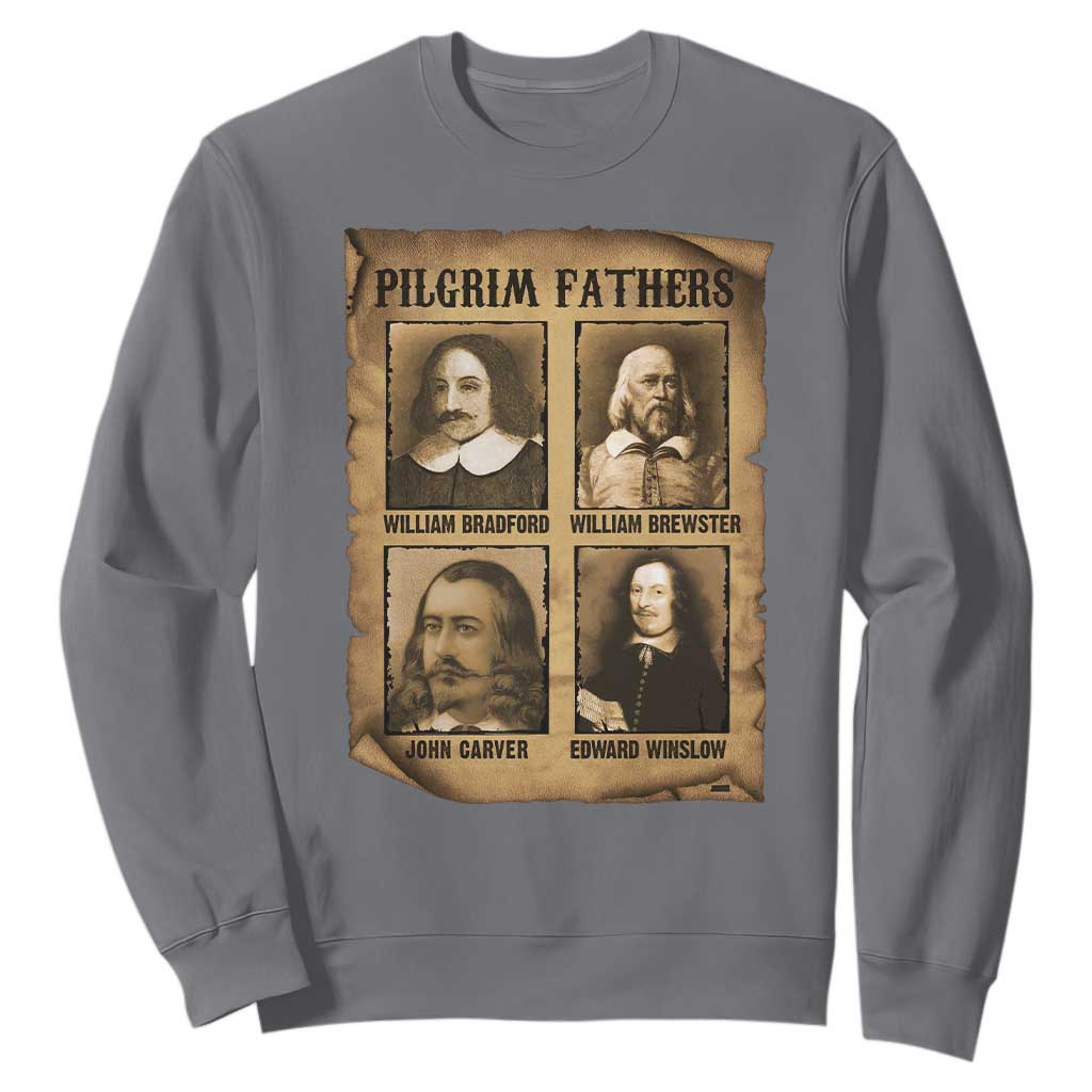Thanksgiving Pilgrim Fathers Sweatshirt Plymouth Colony Massachusetts History TS11 Charcoal Print Your Wear