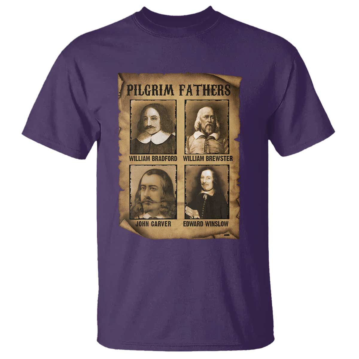 Thanksgiving Pilgrim Fathers T Shirt Plymouth Colony Massachusetts History TS11 Purple Print Your Wear