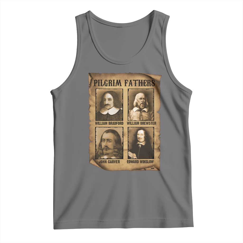 Thanksgiving Pilgrim Fathers Tank Top Plymouth Colony Massachusetts History TS11 Black Heather Print Your Wear