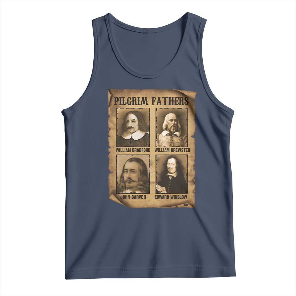 Thanksgiving Pilgrim Fathers Tank Top Plymouth Colony Massachusetts History TS11 Navy Print Your Wear