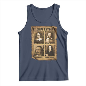 Thanksgiving Pilgrim Fathers Tank Top Plymouth Colony Massachusetts History TS11 Navy Print Your Wear